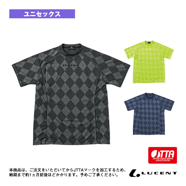 [ルーセント 卓球ウェア（メンズ/ユニ）]ゲームシャツ／襟なし／JTTA公認マーク付／ユニセックス（XLH-198xP）