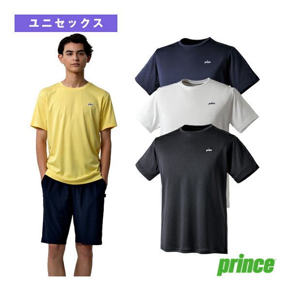 ■商品情報 商品名[プリンス テニス・バドミントンウェア（メンズ/ユニ）]Tシャツ／ユニセックス（MS4002） メーカー名プリンス カラー（072）イエロー, （127）ネイビー, （146）ホワイト, （165）ブラック サイズM, L, LL 素材ソフトメッシュドライ（ポリエステル100％） ■メーカー希望小売価格はメーカーカタログに基づいて掲載しています表示身長(cm)チェスト(cm)ウエスト(cm) M165-17588-9676-84 L175-18596-10484-94 LL180-190100-10888-98 ■商品詳細情報 特徴後見頃に同系色のプリントを施したTシャツ テクノロジー【吸汗速乾】【UPF50】【リサイクル】