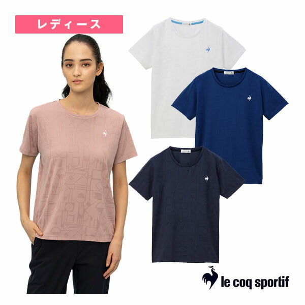 [ルコック オールスポーツ ウェア（レディース）]ジャガードニット／半袖Tシャツ／レディース（QMWXJA06）