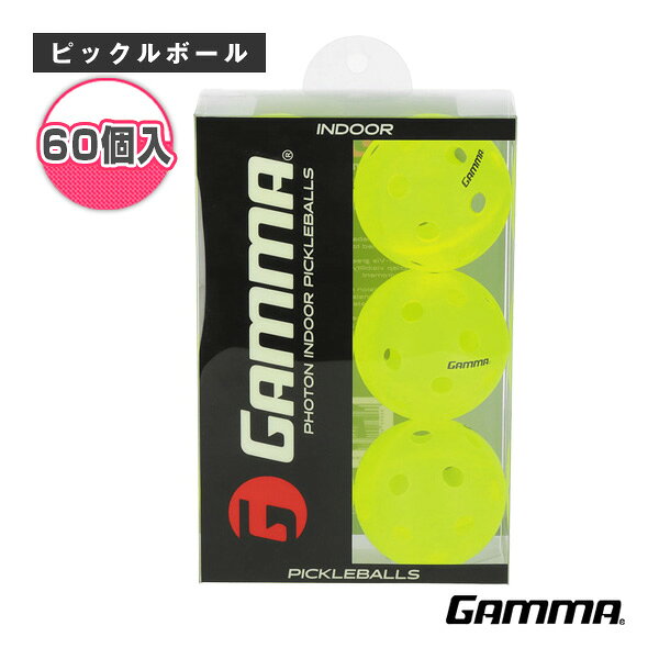 ■商品情報 商品名ガンマ ピックルボールボール フォトンインドアボール PHOTON INDOOR BALL 60P 60個入 1E805861 メーカー名ガンマ カラーブライトイエロー サイズ直径7.3cm 素材ポリプロピレン ウェイト24g サイズ直径7.3cm 穴26 ボール個数60個入 生産国中国 ■メーカー希望小売価格はメーカーカタログに基づいて掲載しています■商品詳細情報 特徴2ピース構造で安全性、耐久性に優れ、どのような屋内コートでも心地よい打球感を提供するボールです。アメリカピックルボール協会　認定モデル