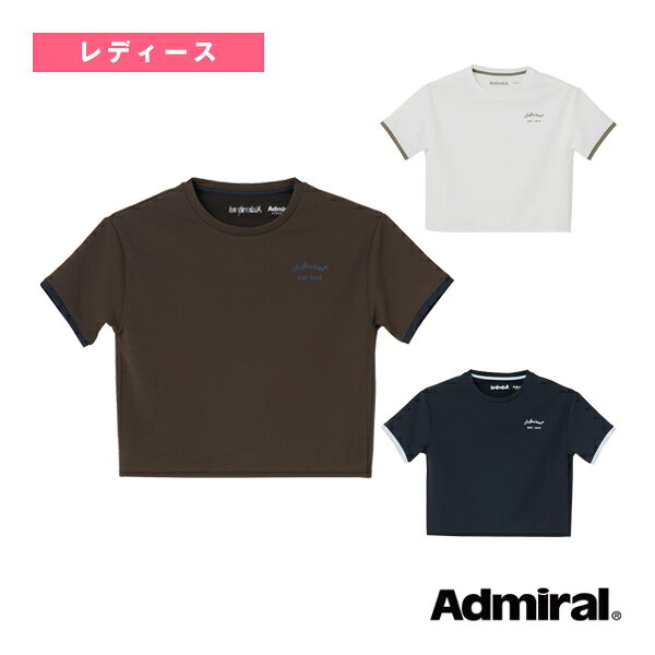 ■商品情報 商品名アドミラル(Admiral) テニスウェア（レディース） クロップド丈Tシャツ レディース ATLA669 メーカー名アドミラル(Admiral) カラー（01）OWH, （22）BRW, （30）NVY サイズS, M, L, LL 素材表地：ポリエステル 97％、ポリウレタン3％別布：ポリエステル100％ 生産国中国 ■メーカー希望小売価格はメーカーカタログに基づいて掲載していますサイズ(cm)SMLLL 身丈49.051.055.057.0 肩幅45.047.049.051.0 身幅44.046.048.050.0 裾幅42.044.046.048.0 袖丈15.016.017.018.0 ■商品詳細情報 特徴程よい厚みのあるなめらかなソフトポンチカットソーを使用したTシャツ。ゆったりとしたサイジングながらクロップド丈ですっきりとした着こなしが可能。左胸に筆記体のロゴプリント。ピケサッカー生地を配色に使用した袖口がアクセント。 テクノロジ【吸水速乾】【ストレッチ】 ※注意事項（1）洗濯処理液温は30℃を限度とし、洗濯機で非常に弱い処理が出来る（2）漂白処理塩素系および酵素系漂白剤の使用禁止（3）タンブル乾燥タンブル乾燥禁止（4）自然乾燥日陰のつり干しがよい（5）アイロン仕上底面温度110℃を限度として、スチームなしでアイロン仕上げができる（6）ドライクリーニングドライクリーニング禁止（7）ウエットクリーニング非常に弱い操作のウェットクリーニングができる &darr;サイズから商品を探したい方はこちら&darr;