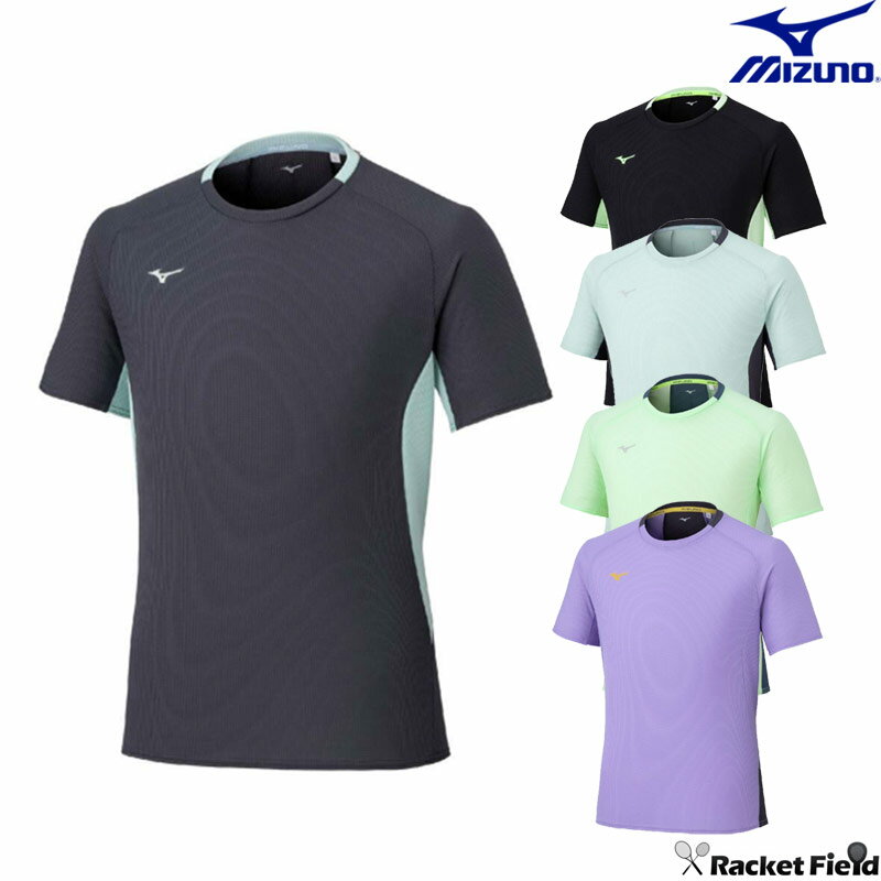 ソフトテニス バドミントン ウェア ミズノ MIZUNO ドライエアロフローTシャツ　32MAC021 ユニセックス 男女兼用 吸汗速乾 動きやすい 【汗処理／通気】ドライエアロフローTシャツ[メンズ]