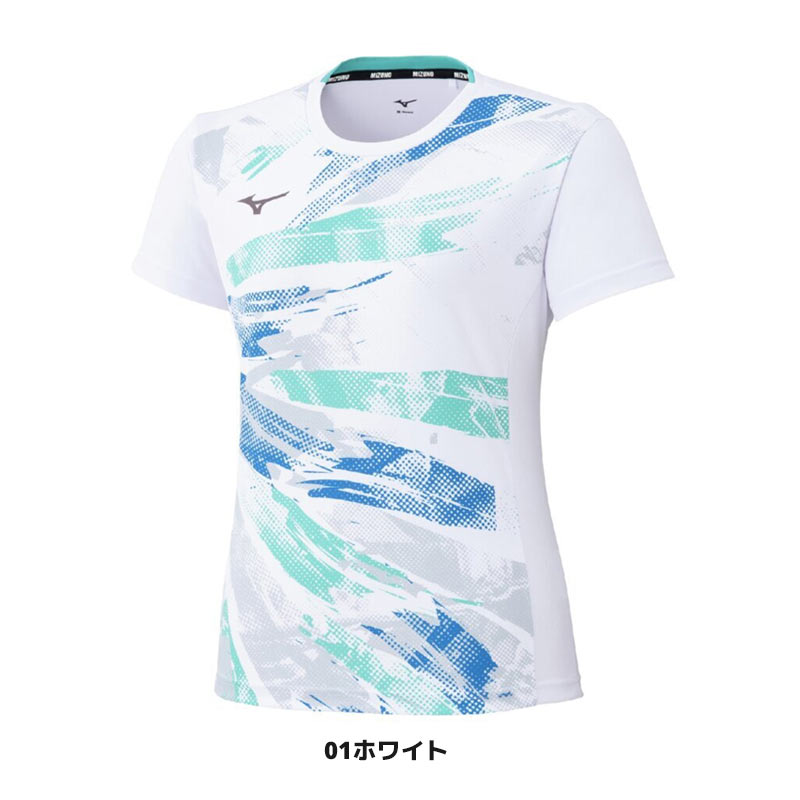 ソフトテニス バドミントン ウェア ミズノ MIZUNO ゲームシャツ 62JAC228 ラケットスポーツ レディース 吸汗速乾 動きやすい Tシャツ ユニフォーム 軟式テニス テニス ウェア ミズノ バドミントンウェア 2