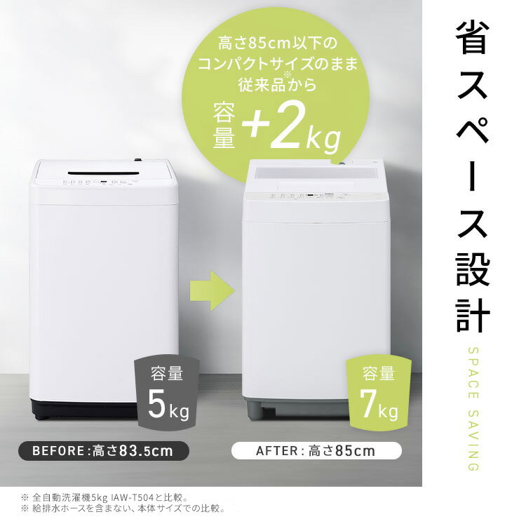 ＼テレビで紹介されました／洗濯機 縦型 全自動洗濯機 7kg 7キロ スリム コンパクト 一人暮らし 二人暮らし 風乾燥 部屋干しモード 予約タイマー 新生活 黒 白 アイリスオーヤマ ITW-70A01 *【HS】