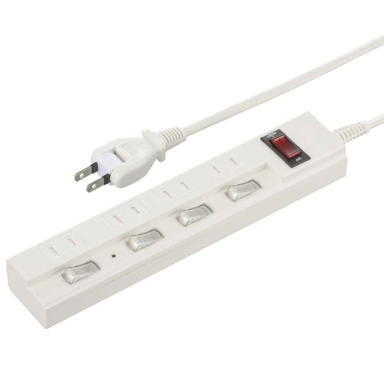 節電タップ多機能 4口 5m HS-TPKV45W-22タップ コンセント 雷ガード 節電 個別スイッチ スイッチ 火災防止 一 rackworld-10081274 Rack World サンプル画像2