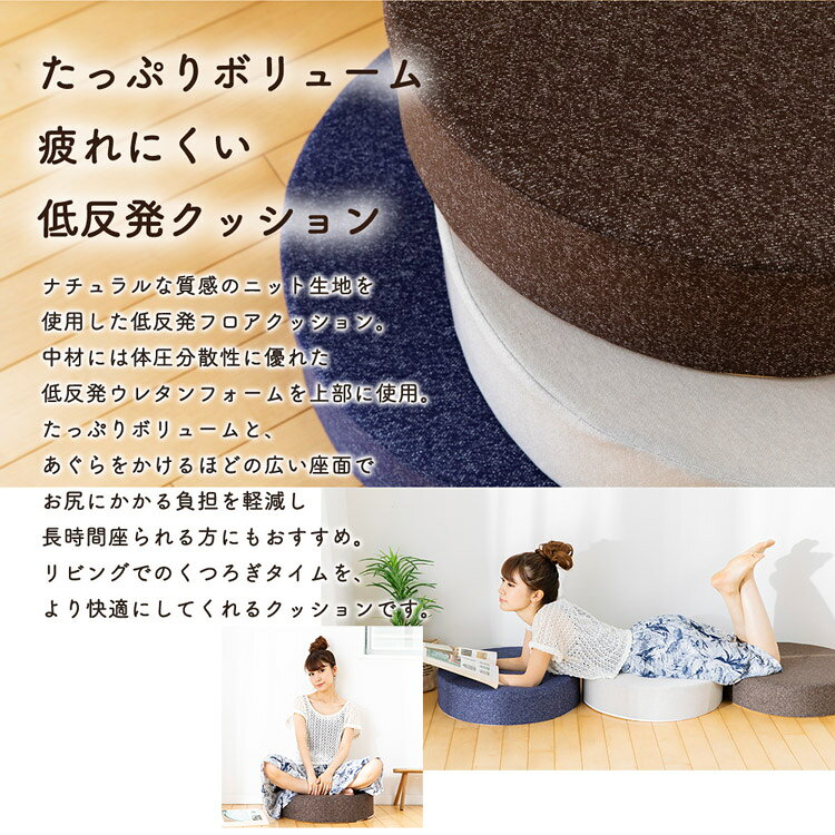 厚型フロアクッション55R AHK-55Rおしゃれ 大きい 座布団 マイクロファイバー リビング ブラウン ネイビー ライトグレー【D [3]
