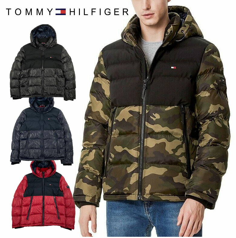 SALE セール TOMMY HILFIGER トミーヒルフィガー 150AN232 M MIXED MEDIA NYLON QUILTED PUFFER JACKET ジャケット ダウン ナイロン 中綿 送料無料