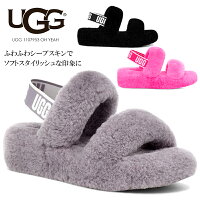 SALE セール アグ サンダル レディース 厚底 ブランド ファーサンダル おしゃれ ふわふわ もこもこ ブラック 黒 グレー 外履き 室内履き スリッパ 靴 シープスキン UGG 1107953 OH YEAH