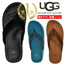 アグ サンダル メンズ 【レビュー記載でプレゼント】UGG 1102690 M SEASIDE FLIP LEATHER サンダル メンズ アグ 靴 サンダル メンズ レザー おしゃれ 大きい ビーチサンダル ブラック 黒 ブラウン グレー ギフト プレゼント