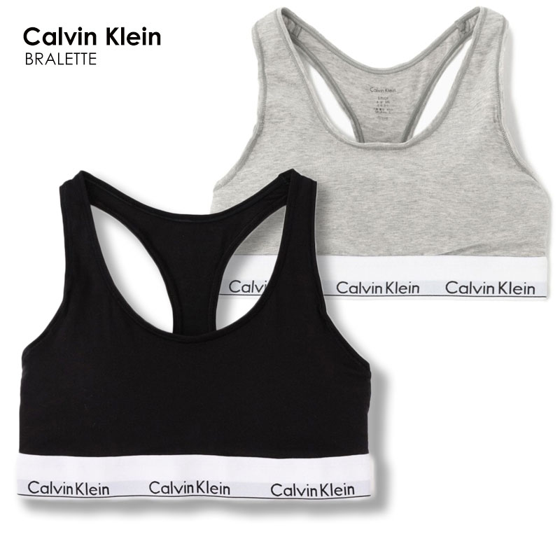 Calvin Klein カルバンクライン F3785 BRALETTE ブラジャー ブラ 下着 ロゴ レディース ブラック グレー アンダーウエア 綿 コットン ギフト プレゼント おしゃれ