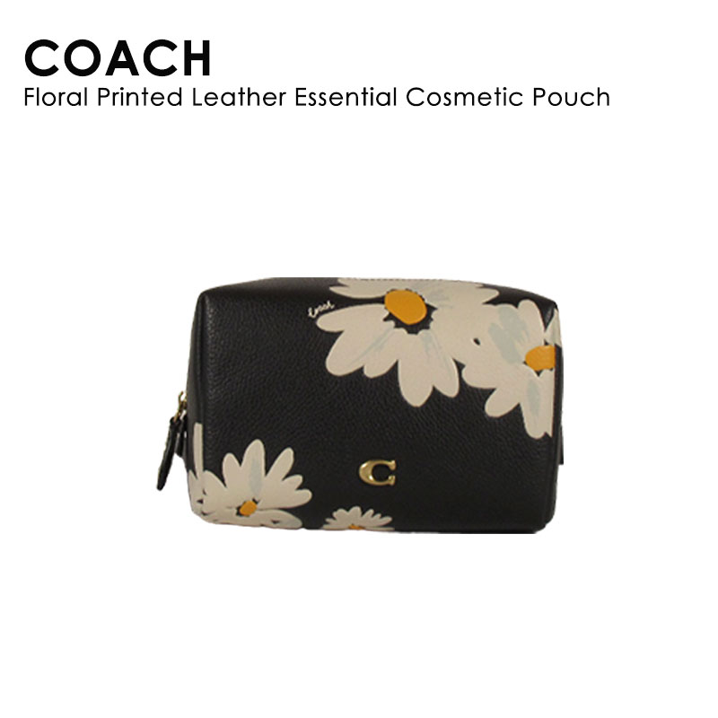 コーチ（COACH) COACH コーチ Floral Printed Leather Essential Cosmetic Pouch CR516 エッセンシャル コスメティック ポーチ フローラル プリント 化粧 メイク 小物 レディース メンズ レザー ギフト プレゼント