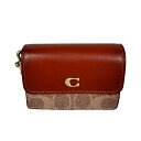 COACH コーチ ハーフ フラップ カード ケース カラーブロック シグネチャー キャンバス C7211 カードケース カードホルダー カード入れ ショルダーストラップ付き コンパクト コインケース ミニ財布 パスケース 定期入れ 本革 革 レザー レディース ブランド おしゃれ 大特価