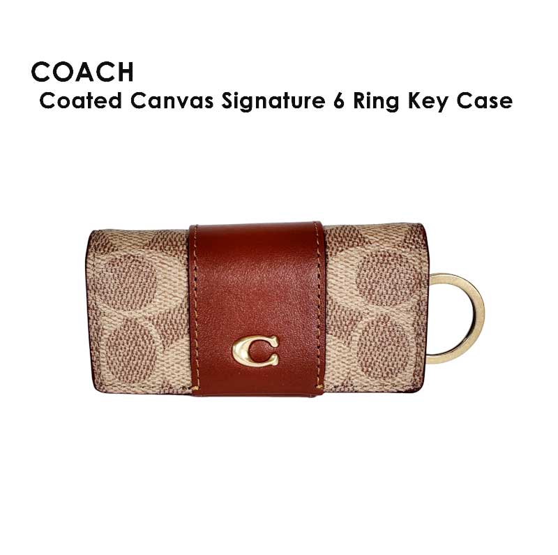 コーチ キーケース ★ COACH コーチ Coated Canvas Signature 6 Ring Key Case B4NQ4 キーケース レディース ブランド 6連 おしゃれ キーホルダー キーリング レザー ブランドキーケース