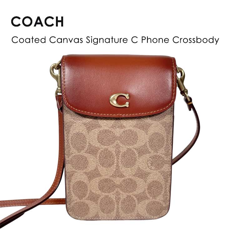 ショルダーバッグ SALE セール ★ COACH コーチ Coated Canvas Signature C Phone Crossbody CJ355 B4NQ4 ショルダーバッグ スマホショルダー ブランド スマホポーチ ポーチ ショルダー バッグ レディース ミニバッグ