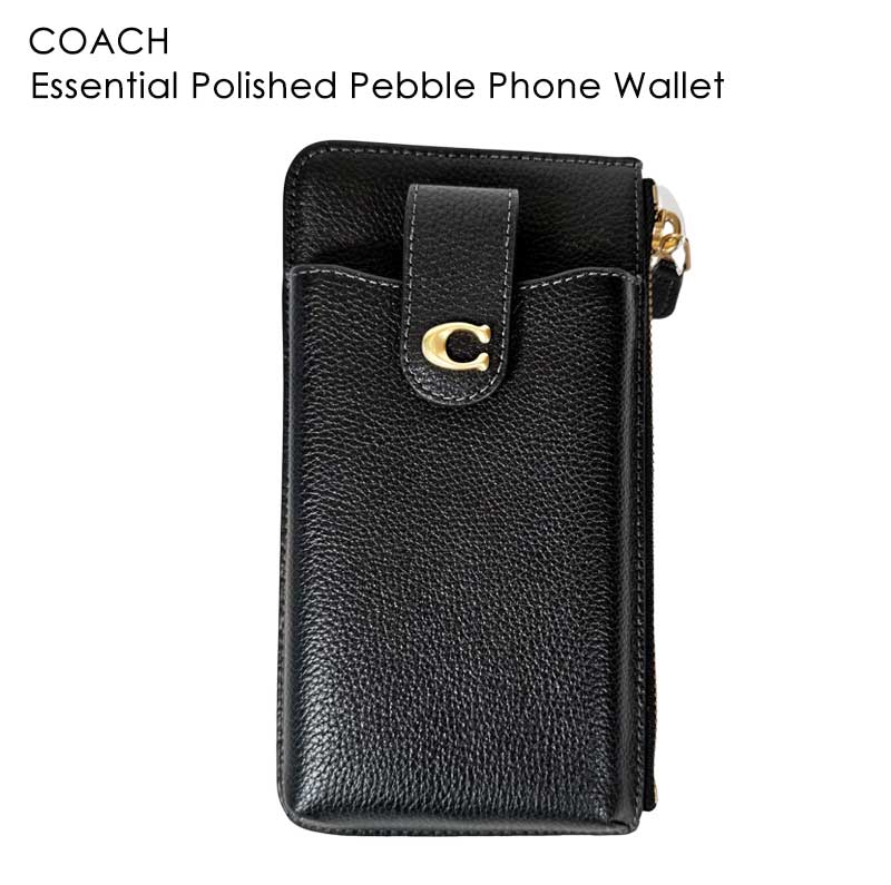 コーチ 革財布 メンズ COACH コーチ Phone Wallet フォーンウォレット スマホケース カードケース 財布 ウォレット iPhone ポシェット ブラック レザー 本革 レディース ブランド おしゃれ ギフト プレゼント