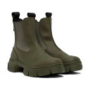 サイドゴア 【レビュー記載でプレゼント】 GANNI ガニー リサイクルラバー RECYCLED RUBBER CITY BOOT S1912 ラバー シティ ブーツ 厚底 レディース サイドゴア レインブーツ ブラック カーキ