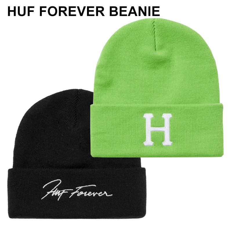 ハフ ニット帽 メンズ HUF ハフ FOREVER BEANIE BN00124 HUF GREEN BLACK ORANGE 刺繍 ブラック グリーン ニット帽 ニットキャップ ビーニー 帽子 おしゃれ カジュアル ロゴ メンズ レディース ストリート スケボー スケート シンプル 人気 送料無料 ギフト プレゼント