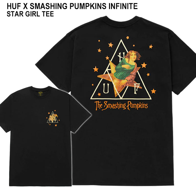 HUF ハフ INFINITE STAR GIRL S/S TEE TS02215 スマッシングパンプキンズ コラボ Tシャツ プリント グレー メンズ ストリート スケボー スケート プリント 人気 送料無料 ギフト プレゼント