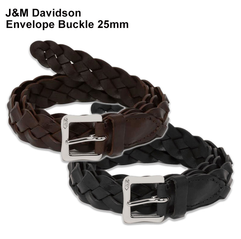 ジェイ＆エム デヴィッドソン J&M Davidson ジェイアンドエムデヴィッドソン Davidson Envelope Buckle 25mm BENV-0TP-AN25 ベルト メッシュベルト BLACK ブラック ブラウン 本革 25mm ビジネスベルト 革ベルト 穴なし レザー 編み込み シンプル おしゃれ カジュアル ギフト サイズ調整可