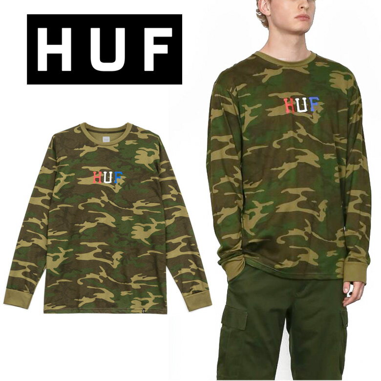 【メール便】HUF ハフ TS00618 CLASSIC H LIPS L/S TEE WOODLAND CAMO ロンT カットソー カモフラ ストリート ブランド ファッション アウトレット ギフト 送料無料 ギフト プレゼント