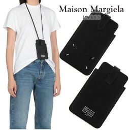 メゾン マルジェラ スマホケース メンズ MAISON MARGIELA メゾンマルジェラ PHONE NECK POUCH スマホケース ブラック S56UI0211P4303 ロゴ ギフト プレゼント ミニバッグ ギフト プレゼント レディース メンズ シンプル レザー 小物入れ