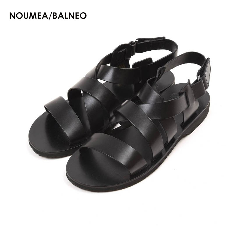 【レビュー記載でプレゼント】 PARABOOT パラブーツ NOUMEA/BALNEO NOIRE-LIS NOIR 111212 ヌメア 編み込み レザーサンダル ラバーソール ストラップ デザイン シューズ メンズ 靴 ブラック 黒