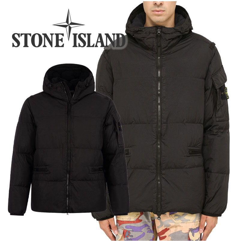 ストーンアイランド 【送料無料】STONE ISLAND ストーンアイランド REPS NY DOWN 771540223 ダウン ジャケット ブラック M L XL ロゴ フード