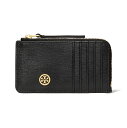 TORY BURCH トリーバーチ 87162 Robinson Top-Zip Card Case ロビンソン トップジップ カードケース ブラック レディース レザー 2