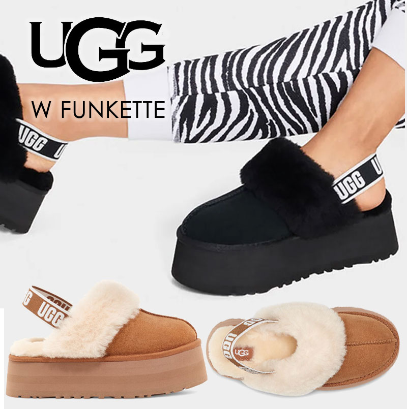 UGG アグ ファンケット スリッポン サンダル プラットフォーム 1113474 FUNKETTE ムートン シープスキン ファー 暖 防寒 定番 靴 フラット スエードのサムネイル