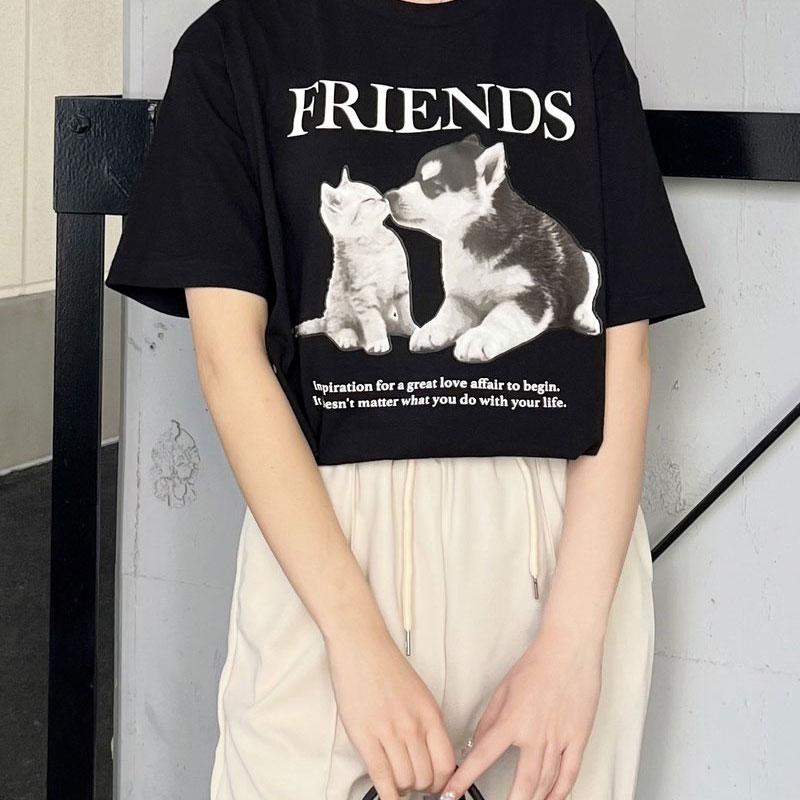 【LINE追加で500円OFF】spiritoso スピリトーゾ FRIENDS シートプリントTシャツ