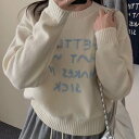 【LINE追加で500円OFF】&soiree アンドソワレ 刺繍ロゴニットトップス