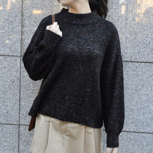【LINE追加で500円OFF】spiritoso モックネックボリュームスリーブニット ニット モックネック オーバーサイズ ハイネック 【LINE追加で500円OFF】spiritoso モックネックボリュームスリーブニット ニット モックネック オーバーサイズ ハイネック