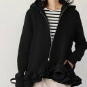 【LINE追加で500円OFF】&soiree アンドソワレ 裾フリルパーカー(4)