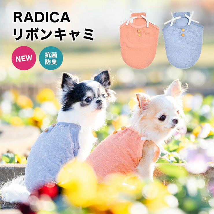 【50%OFF SALE】犬 小型犬 可愛い キャミソール 犬服 春 夏 ウェア ドッグウエア 犬の服 抗菌 防臭 交換/返品不可 メール便可リボン キャミ 1