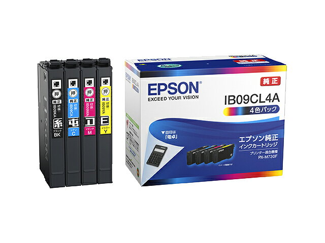 樂天商城 - エプソン ビジネスインクジェット用 インクカートリッジ（4色パック）/標準インク IB09CL4A(電卓)