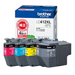 Rakuten - ブラザー工業 LC412XL-4PK 【ブラザー純正】インクカートリッジ 4色パック（大容量） 対応型番：MFC-J7300CDW、MFC-J7100CDW他
