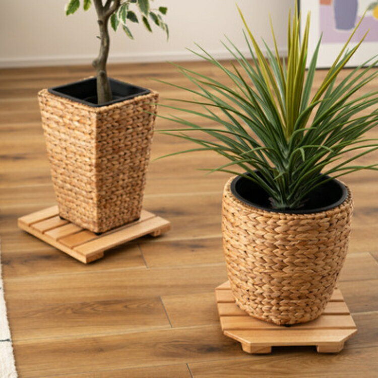 プランターベースワゴン おしゃれ 北欧 シンプル ナチュラル スクエア 四角 八角形 キャスター付き 車..