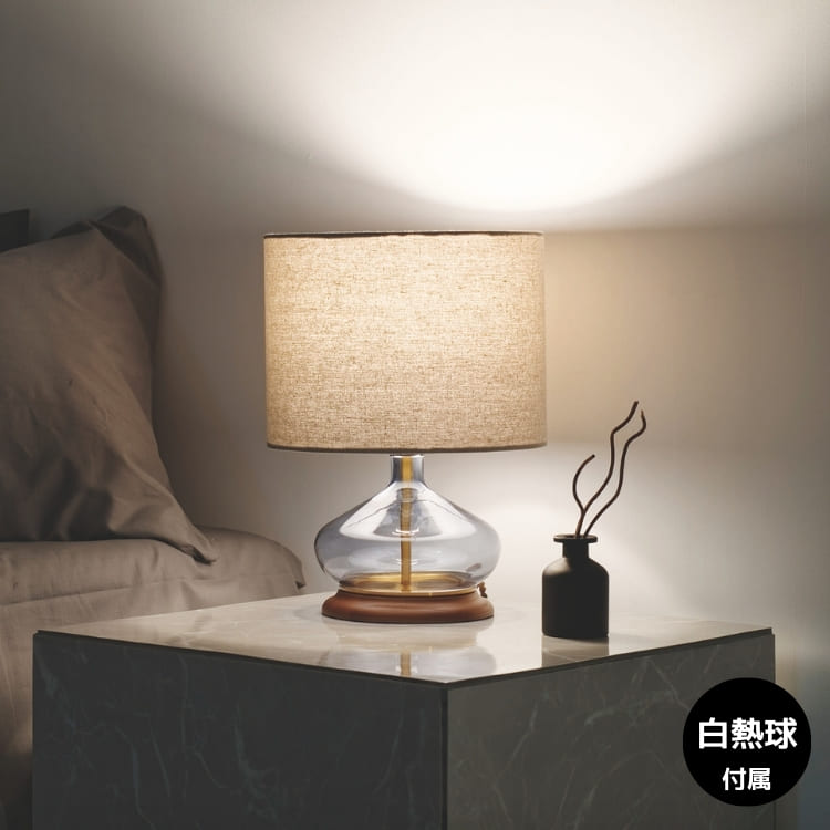 テーブルライト おしゃれ かわいい クラシック シンプル モダン ファブリックセード アンティーク 寝室 テーブル 明るい 1灯 ロレンシオ Lorencio 白熱電球付き