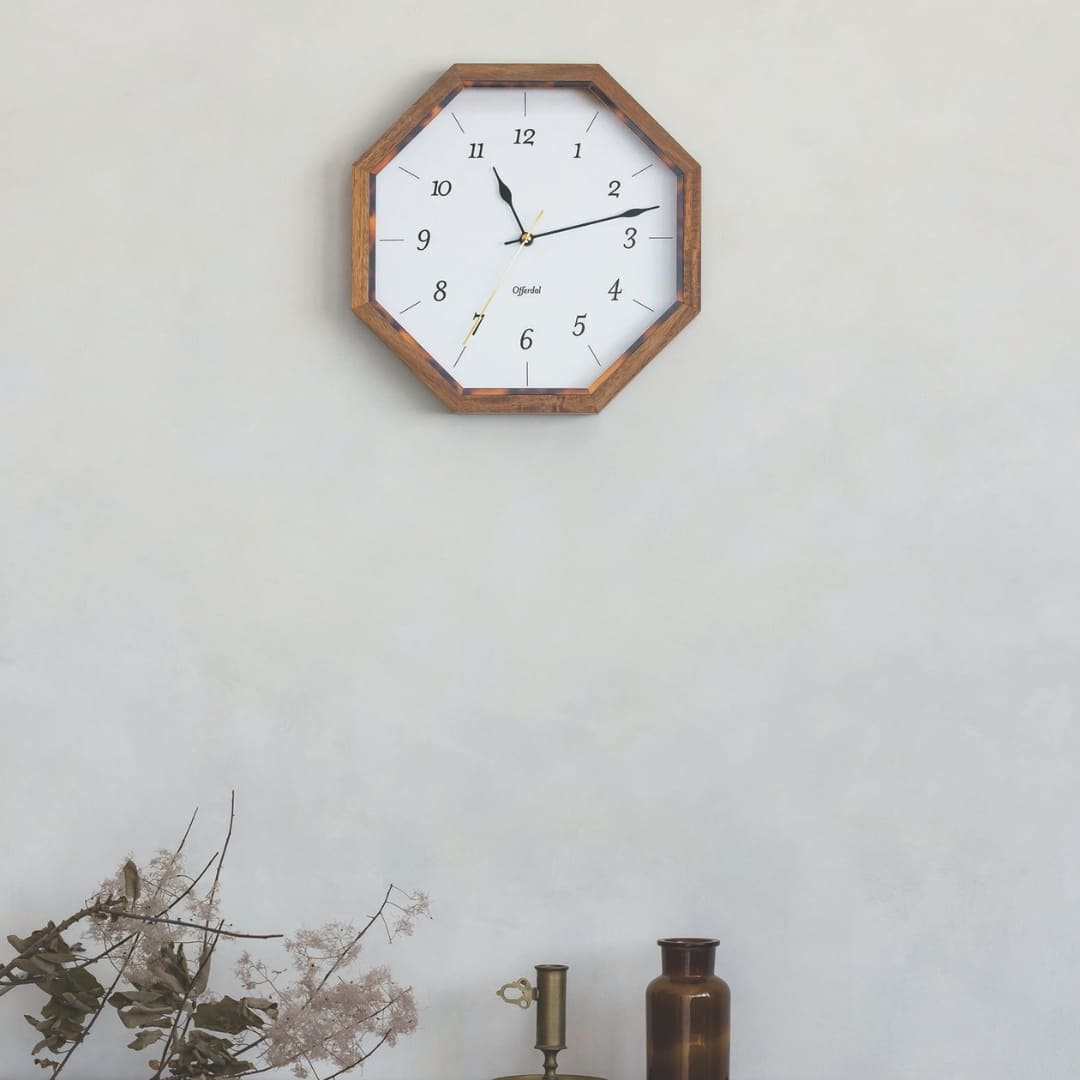 ＼ポイント14倍／壁掛け時計 ウォールクロック おしゃれ 北欧 レトロ モダン 八角形 インテリア ギフト スイープムーブメント インターフォルム INTERFORM アハテー Ahtee(3)