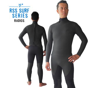 [2021-22] セミドライスーツ ウェットスーツ メンズ RSS SURF 5/3mm Wネック 保温起毛素材バックジップ セミドライ ウェット サーフィン スキン ラバー 日本規格 ウエットスーツ 5mm 大きいサイズ