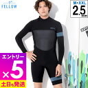 【マラソン限定!エントリーP5倍】FELLOW ウェットスーツ メンズ 2.5mm ロングスプリング ロンスプ バックジップ ジャージ スキン タイプ ウエット...