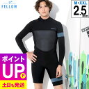 【エントリーでポイントバック】FELLOW ウェットスーツ メンズ 2.5mm ロングスプリング ロンスプ バックジップ ジャージ スキン タイプ ウエットスー...