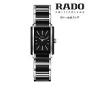 ラドー 公式 腕時計 RADO Integral インテグラル クォーツ 22.7mm ブラック 文字盤 ハイテク セラミック ブレスレット 50m防水メンズ腕時計 レディース腕時計 高級腕時計 スクエア 軽量 クラシ…