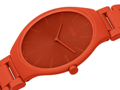 【ラドー 公式】 腕時計 RADO True Thinline Les Couleurs Le Corbusier トゥルー シンライン レ・クルール? ル・コルビュジエ クォーツ 39mm オレンジ 文字盤セラミック 厚さ5mm 30m防水レディース メンズ 高級腕時計 薄型 ユニセックス 軽量 デザイン