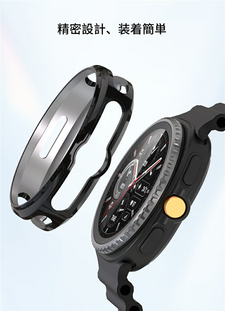 Galaxy Watch8 Classic ケース 46mm 画面フィルム一体型 フィルム付き TPU メッキ ギャラクシー ウォッチ8 クラシック ケース 保護ケース フィルム 一体化 Galaxy Watch8 46mm 保護フィルム ギャラクシー Galaxy Watch8 Classic カバー 全面保護 耐久性 クリア 透明 高透過率