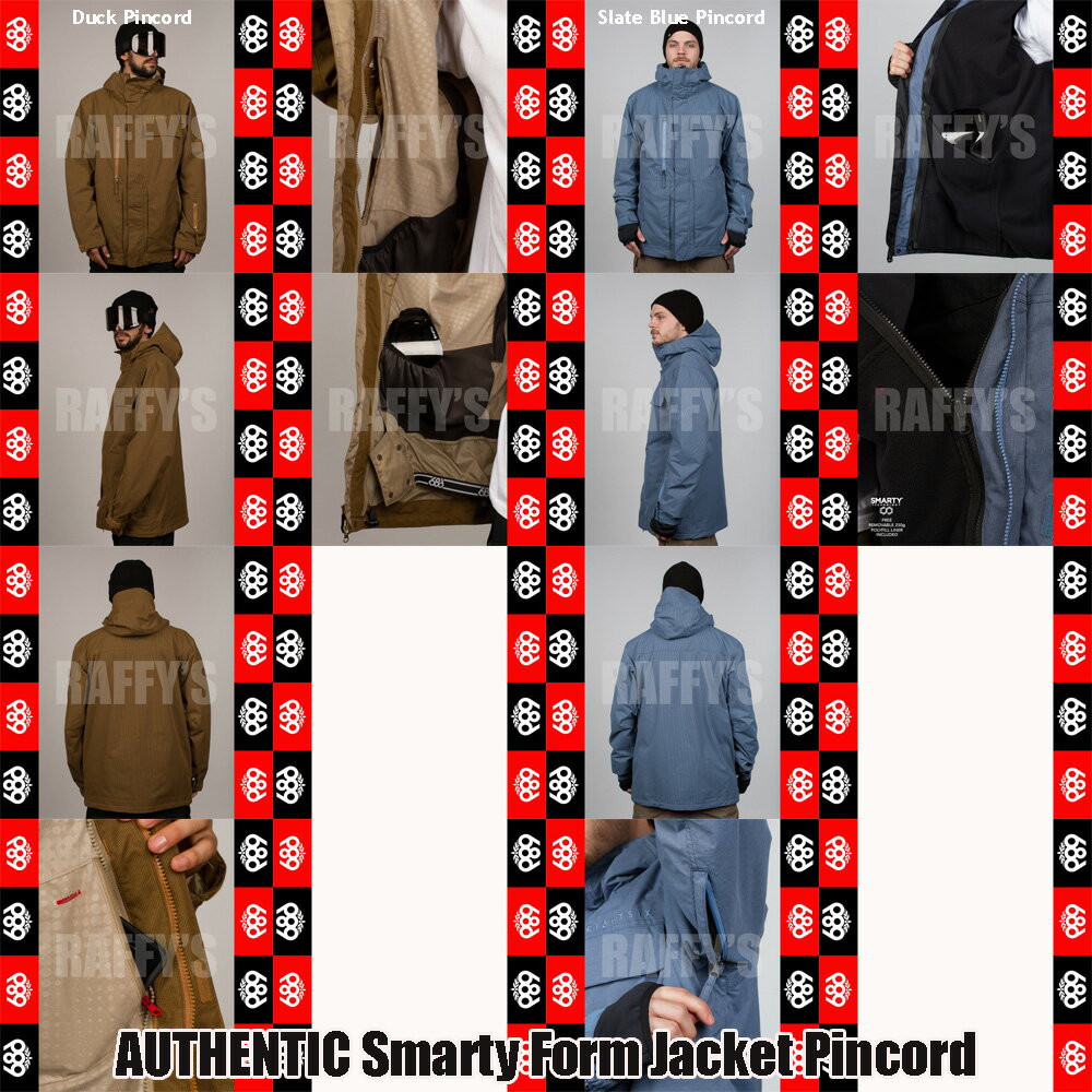 15-16 686 シックスエイトシックス スノーボード メンズ ウェア AUTHENTIC Smarty Form Jacket pincord ジャケット/686/15-16/ウエア/2016