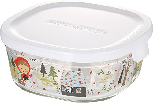 iwaki(イワキ) 耐熱ガラス 保存容器 シンジカトウ precious red hood 角型 S 450ml ごはん 1膳 パック 送料無料