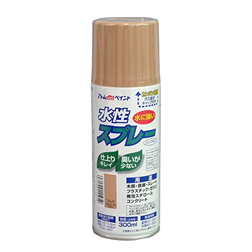 コルク/300ml/-・Size:300mlColor:コルク・パッケージ個数:1・用途:工具、自転車、鉄部、木部、コンクリート、ガラス、スレート、プラスティック(アクリル・スチロール・ABS樹脂、硬質塩ビ)などの塗装・塗り面積:約0.7~1.2(畳換算で約1/2枚)(2回塗り)・表面乾燥時間:夏期約20~30分、冬期40~60分・鮮やかな光沢(つや消し色除く)で速乾タイプ・臭いが少なく、綺麗に吹けるスプレーの霧が細かいので、誰でも簡単に綺麗に吹けます。色数も豊富で、サイズも100MLと300MLから選べます。 発泡スチロールや段ボール(はっ水加工部は除く)にも塗装ができますので、学園祭や文化祭、体育祭などのイベントにも最適です。 乾くと水にも落ちることなく、長期間美しいツヤと色合いを維持します。