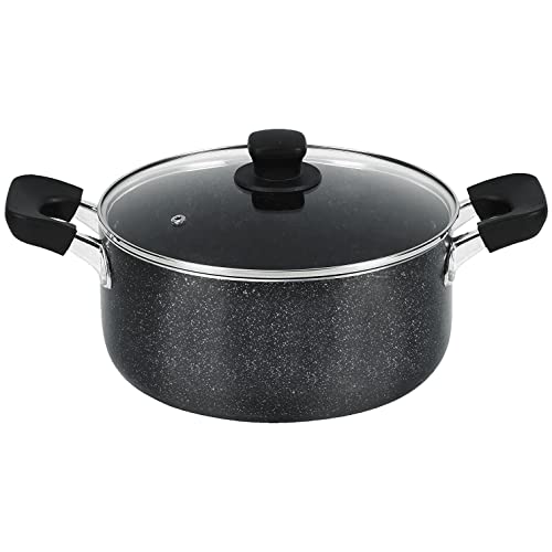 パール金属 煮込鍋 ガラス蓋付 24cm マーブルダイヤモンド IH対応 ママディナーα HB-5897 送料無料
