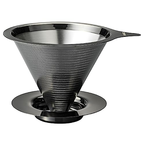 HARIO(ハリオ) ダブルメッシュメタルドリッパー 1~4杯用 メタルブラックステンレス製 熱湯・食洗器OK DMD-02-MBK 送料無料